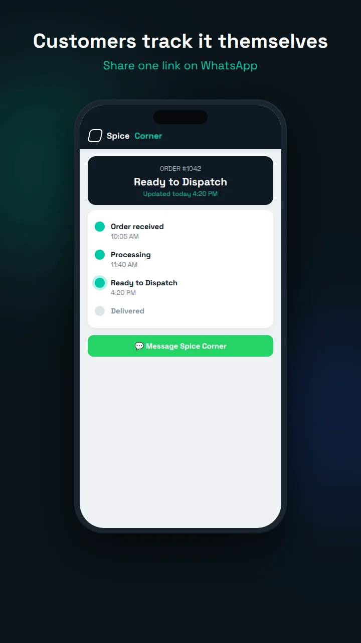 WhatsApp Order Tracking for Custom Orders